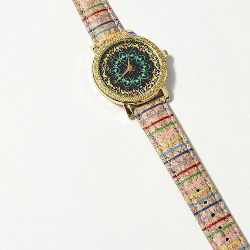 Boho Multi-Colored Watch With Gold Accents
